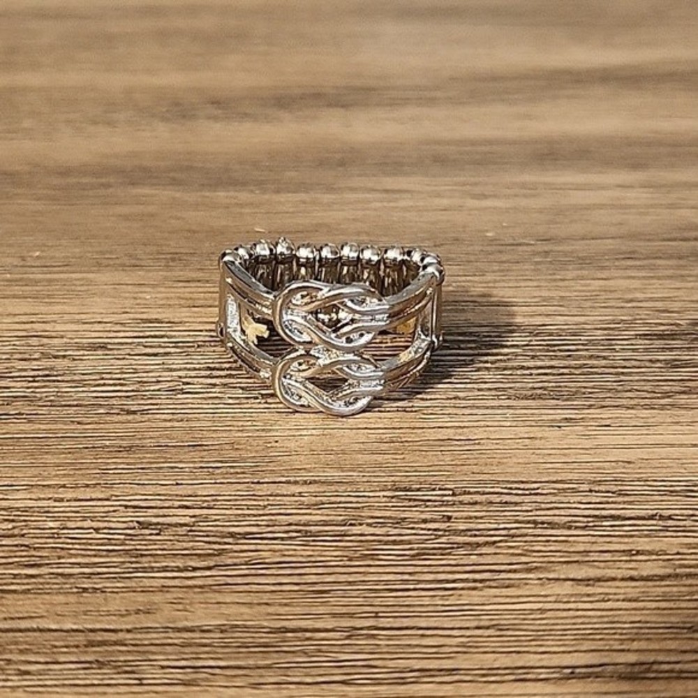 NWT Paparazzi Double Infinity Ring with Stretchy Band